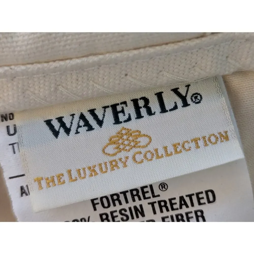 WAVERLY! LUXURY COLLECTION CREAM EMBROIDERED BOXED CORNER BEDSPREAD! SZ FULL - Picture 4 of 14